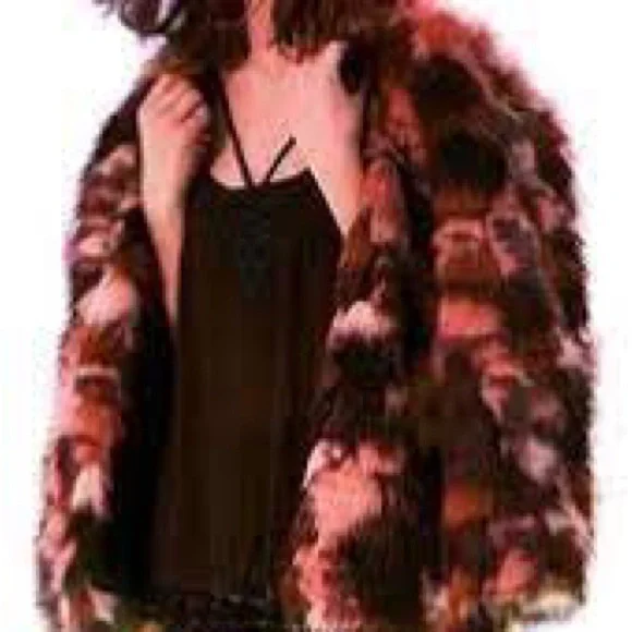 Urban Outfitters Multicolor fur Coat “ MOLLY COAT” ecote - Picture 2 of 10